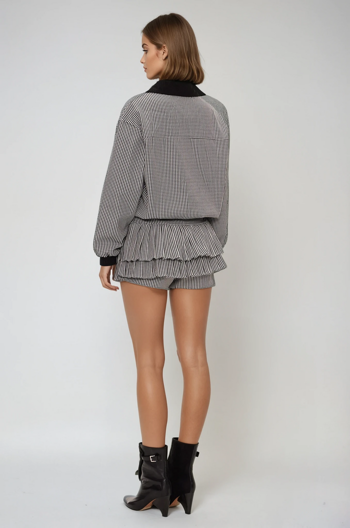 Eira Grid Pleated Skirt Set