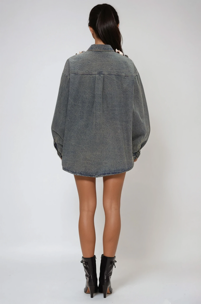 Eirenaios Ruffle Denim Skirt Set