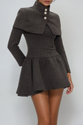 Eirwen Shawl Ruffle Mini Dress