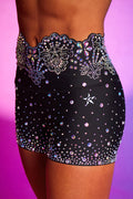 Elegant Crystal Couture Compression Short in Black - Special Order