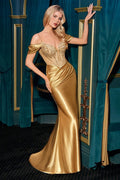 Embellished V-Neckline Leg Slit Gown By Ladivine CD729 - Women Evening Formal Gown - Special Occasion