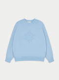 EMBLEM EMBOSSED OVERSIZED CREW - BLUE