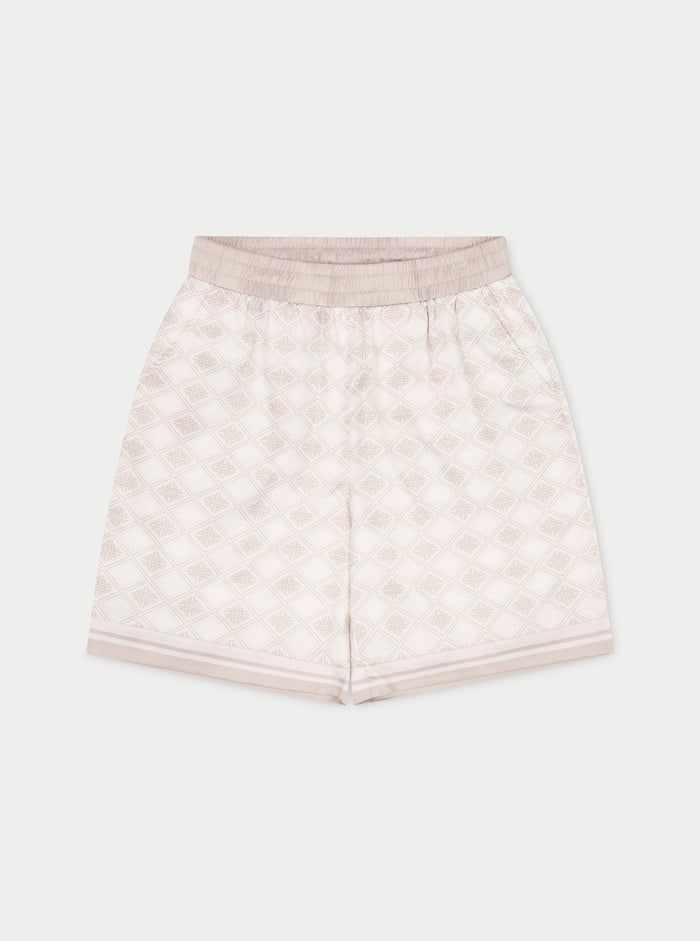 EMBLEM PRINT SHORTS - BEIGE