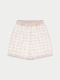 EMBLEM PRINT SHORTS - BEIGE