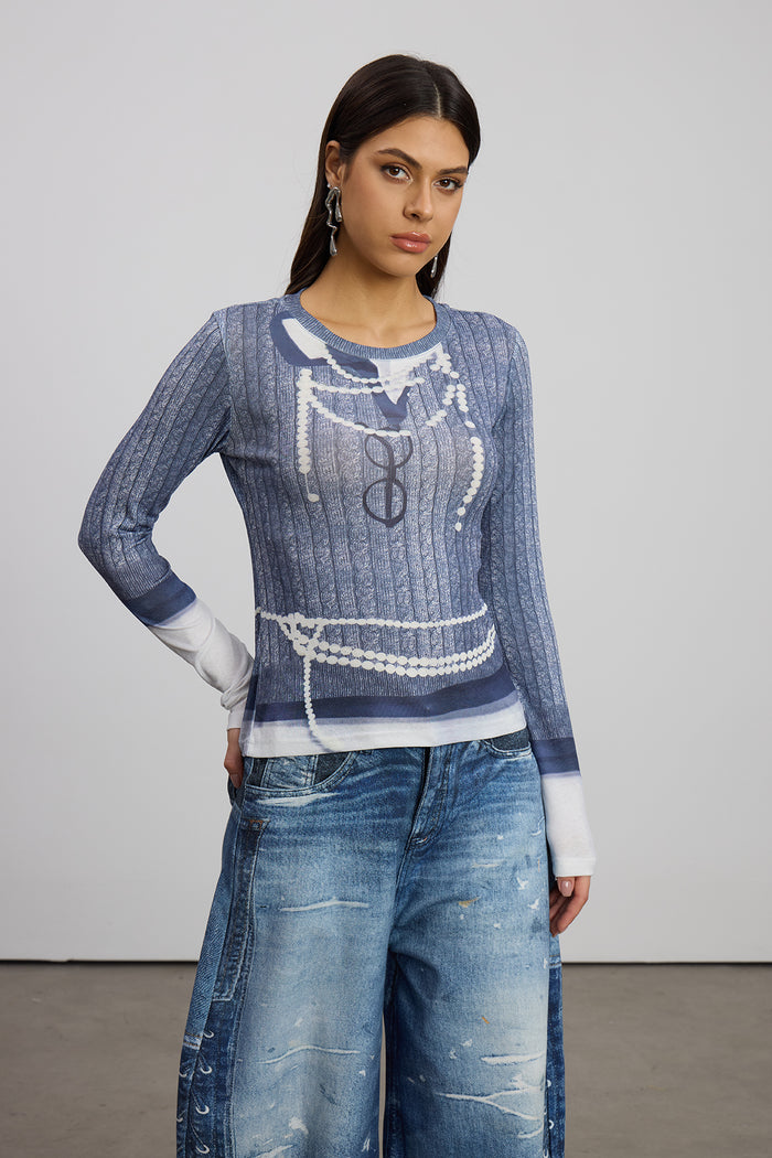 Emem Illusion Print Top
