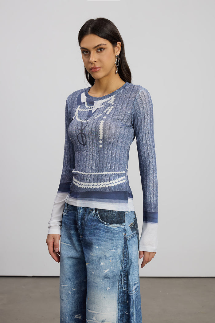 Emem Illusion Print Top