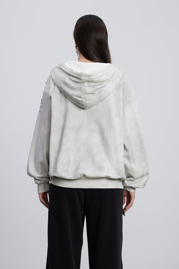 Emersyn Crystal Jacket In Grey