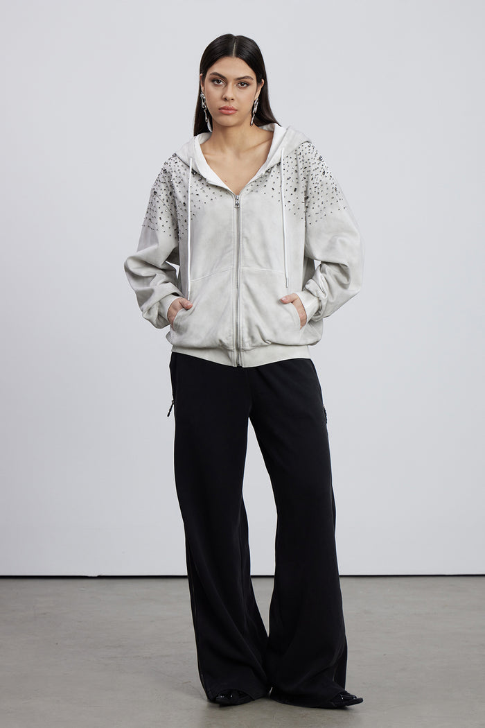 Emersyn Crystal Jacket In Grey