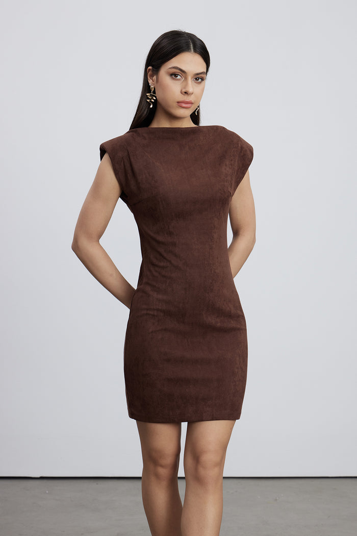 Emi Suede Sleeveless Mini Dress
