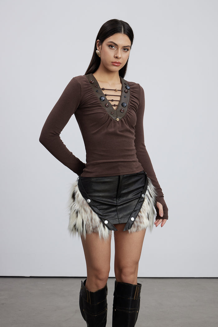 Emiko Plunge Bead Top