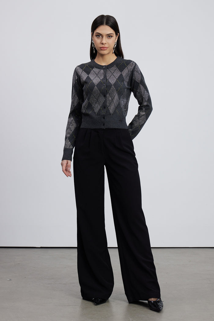 Emiliana Rhinestone Diamond Pattern Top