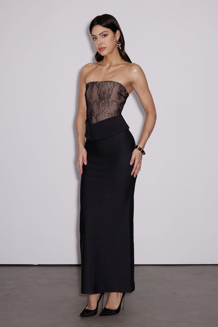 Emiliano Lace Bandage Maxi Dress