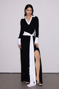Emiliia Plunge Tie Up Maxi Dress