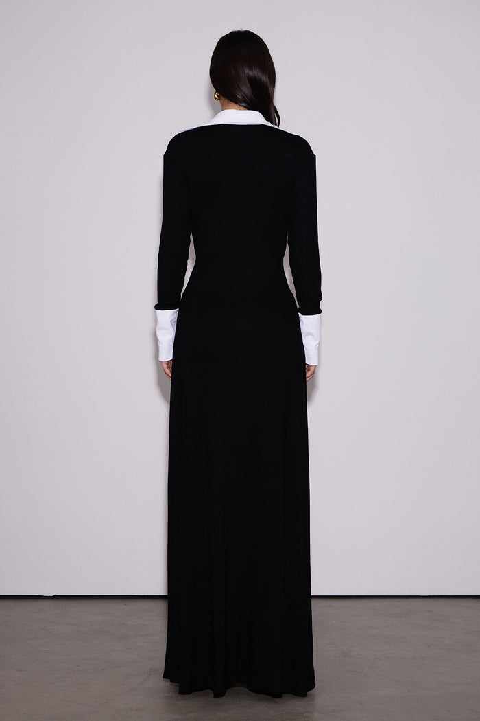 Emiliia Plunge Tie Up Maxi Dress