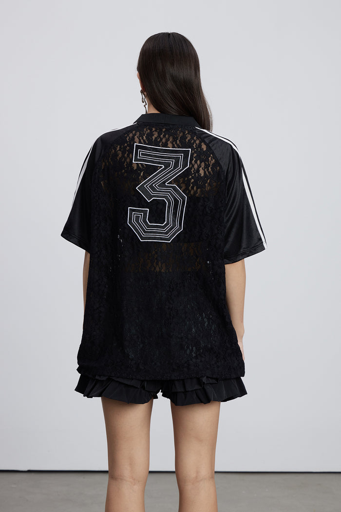 Emilija Stripe Lace T Shirt