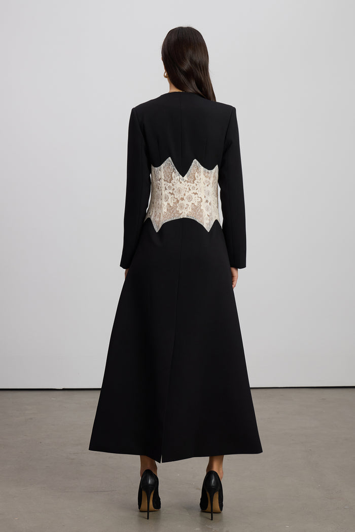 Emine Embroidered Mesh Coat