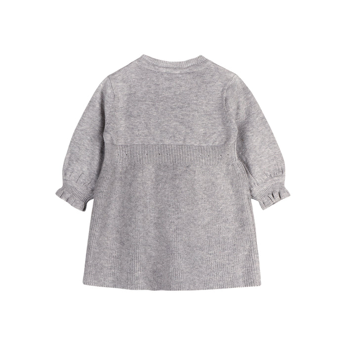 Bow Balloon Sleeve Sweater Knit Baby Dress (Organic Cotton)