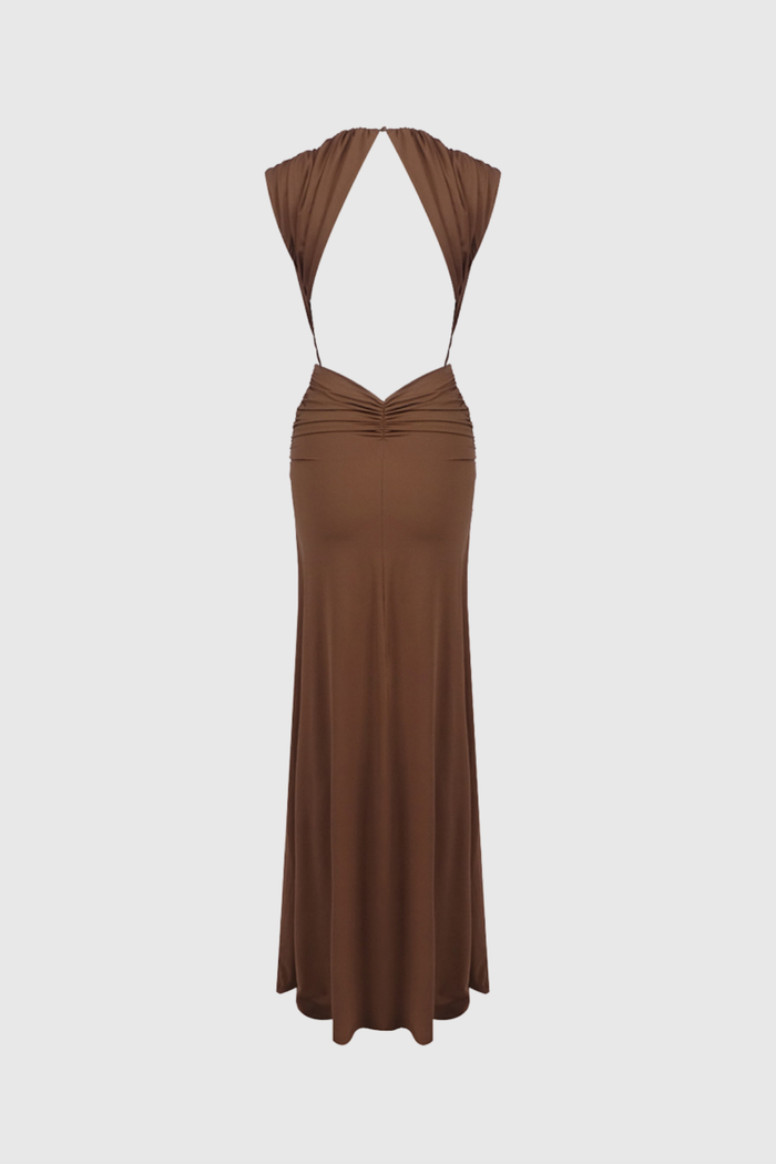Emmanuhel Plunge Twist Maxi Dress