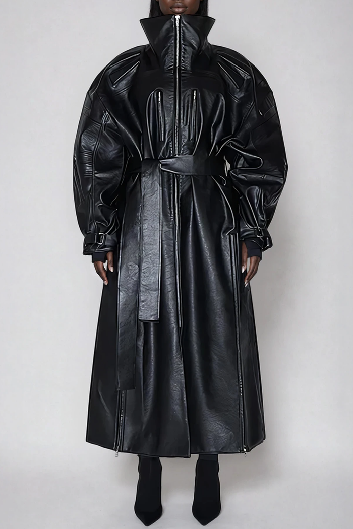 Emna Leather Coat