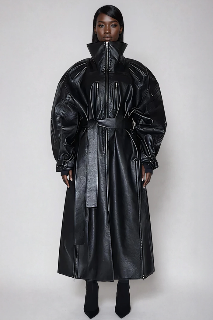 Emna Leather Coat