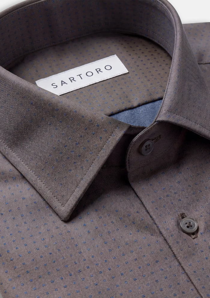 Espresso Dobby Dot Shirt