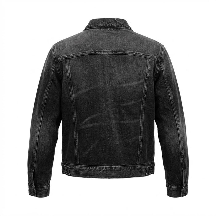 ESSENTIALS GREY DENIM LOGO JACKET - SIZE XXS (OVERSIZED)
