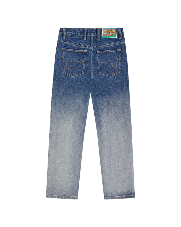 Fade Out Running Dog Double Scoop Denim Pants
