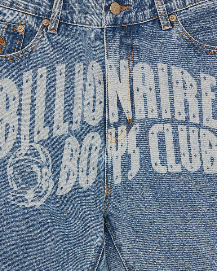 Faded Arch Logo Denim Pants