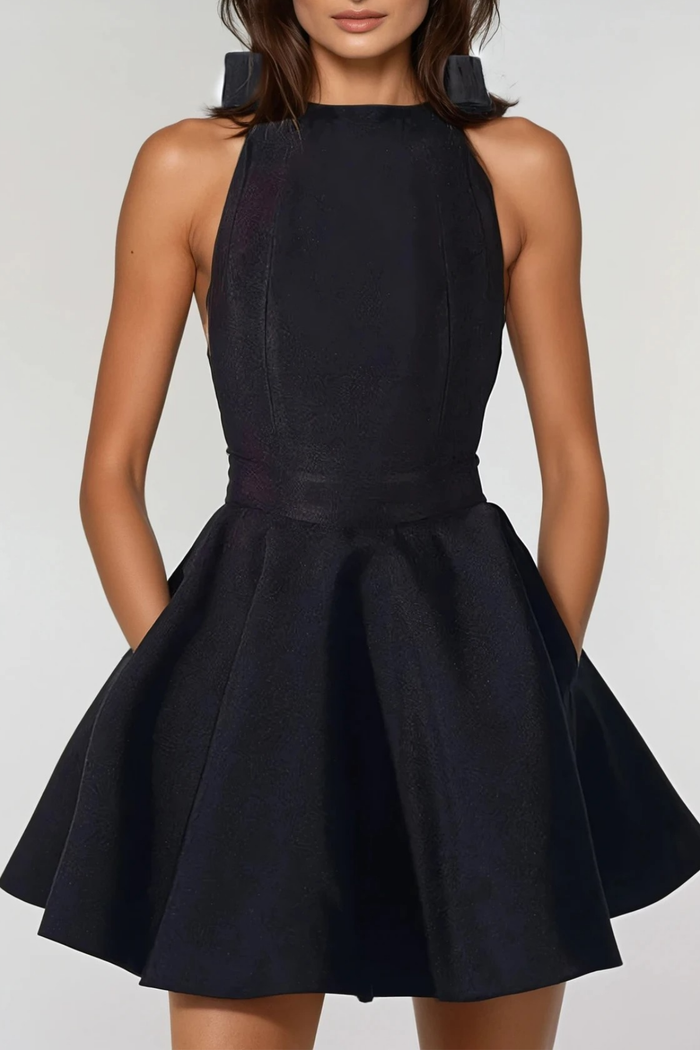 Fairuz Backless Tie Up Mini Dress