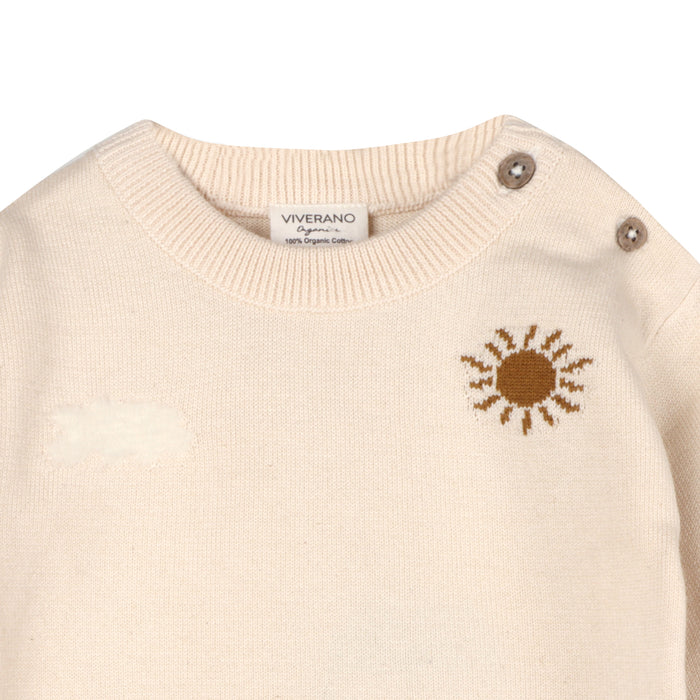 Farm Tractor Embroidered Sweater Knit Baby Pullover (Organic Cotton)