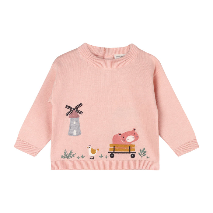 Farm Windmill Applique Sweater Knit Baby Pullover (Organic Cotton)
