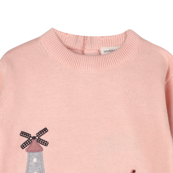 Farm Windmill Applique Sweater Knit Baby Pullover (Organic Cotton)