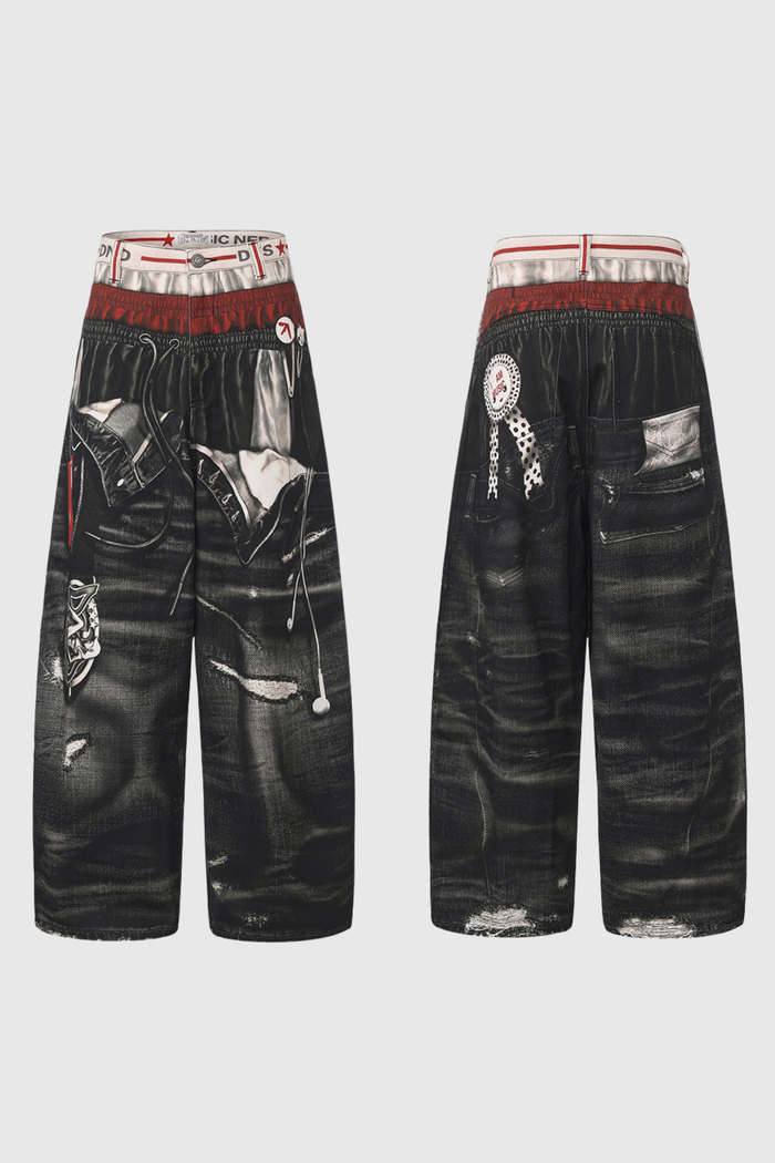 Farrux Print Baggy Jeans