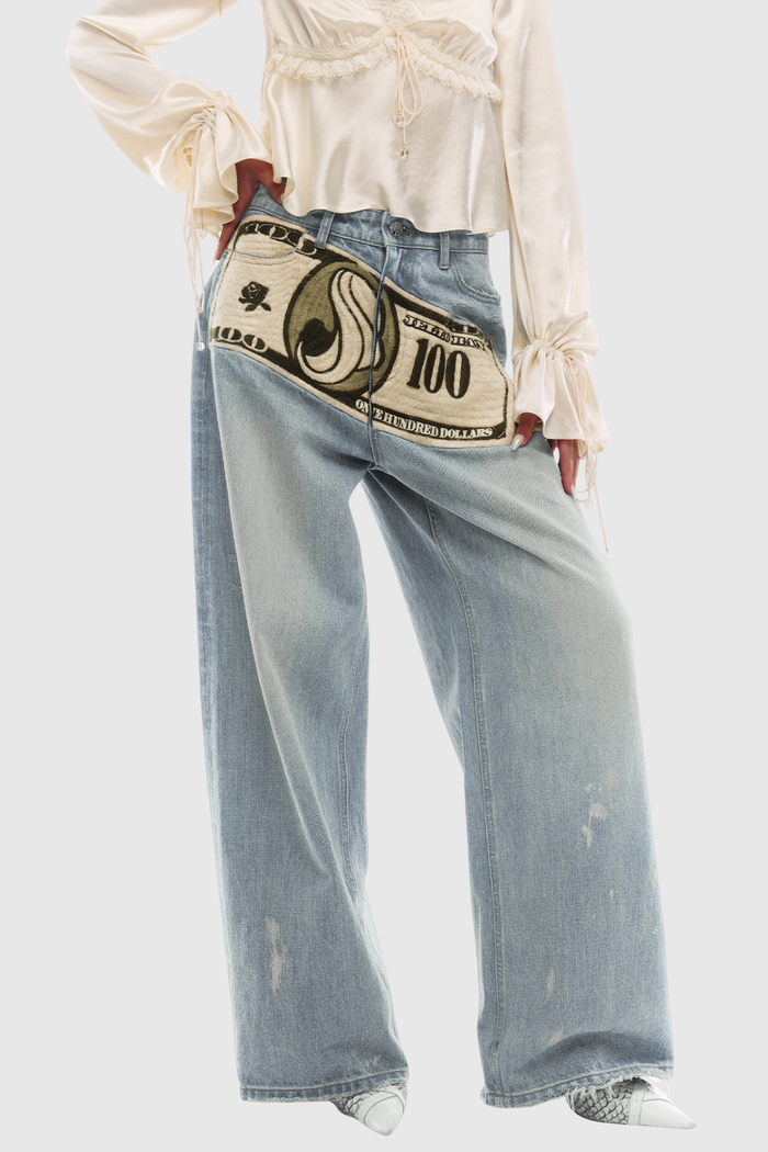 Faruq Deconstruct Embroidered Jeans