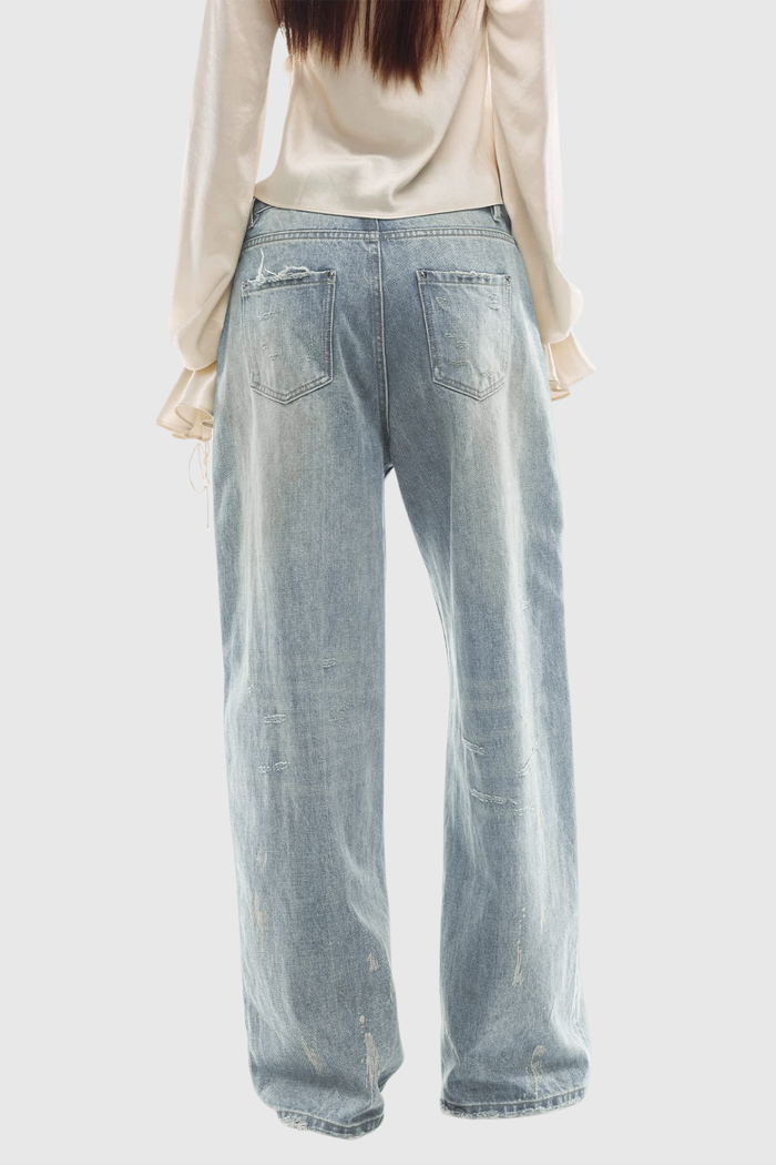 Faruq Deconstruct Embroidered Jeans