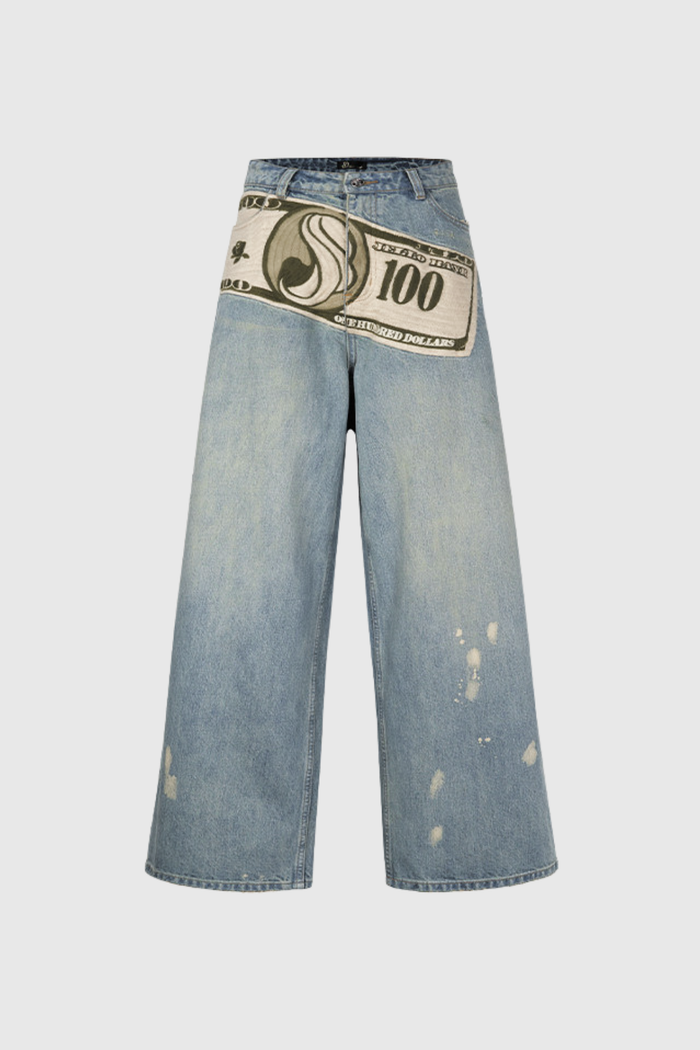 Faruq Deconstruct Embroidered Jeans