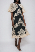 Farzad Cochet Shawl Midi Dress In Black