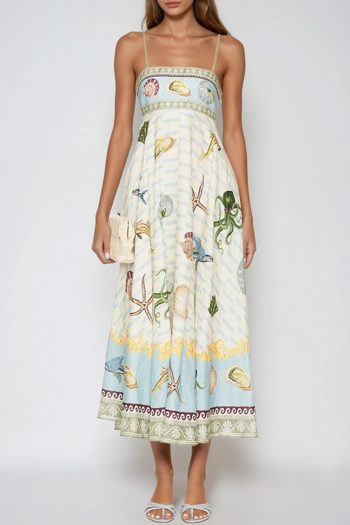 Fatema Spaghetti Print Maxi Dress