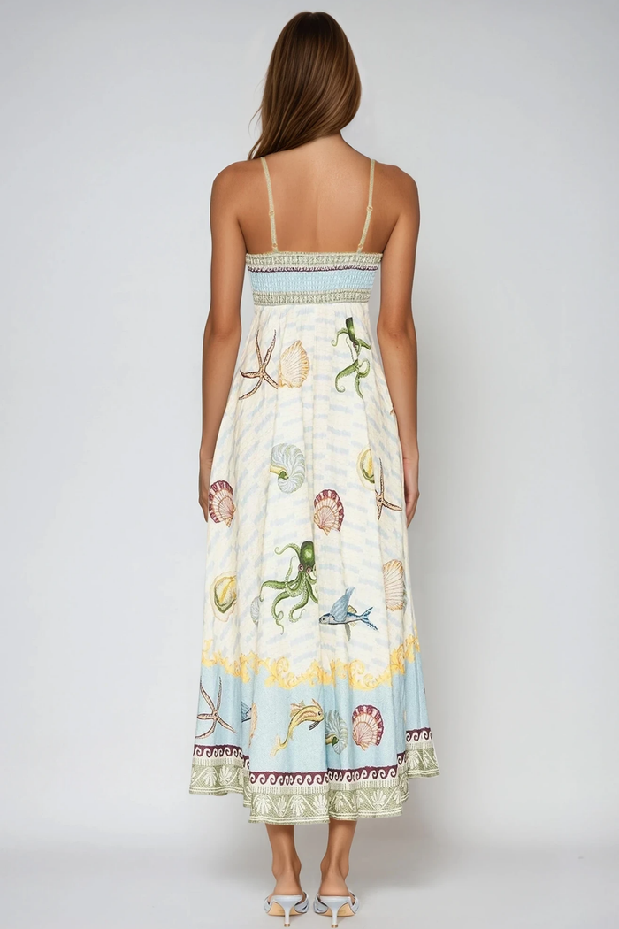 Fatema Spaghetti Print Maxi Dress