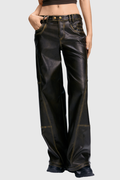 Fatemeh Leather Low Rise Pants