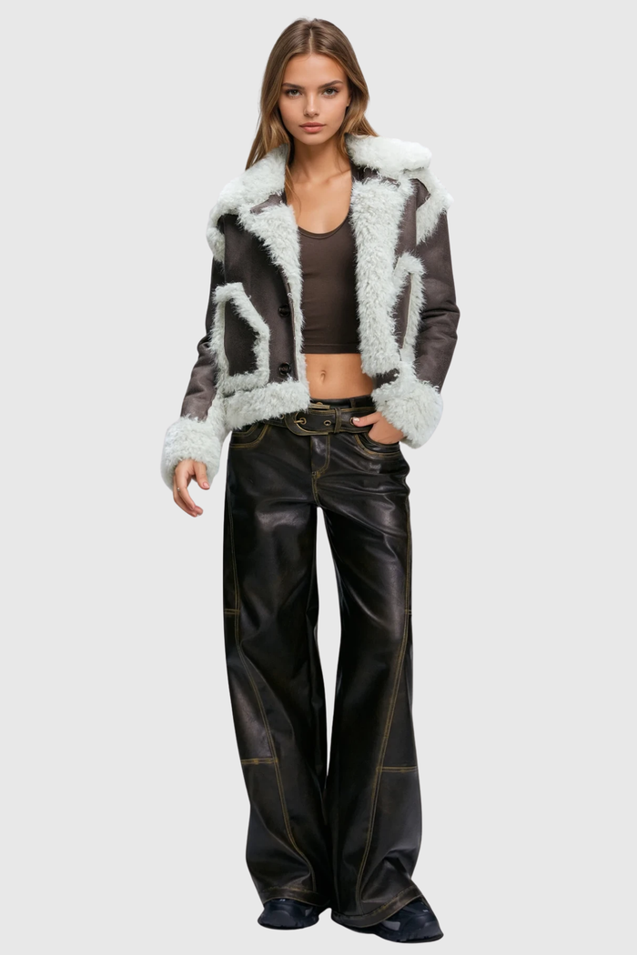 Fatemeh Leather Low Rise Pants