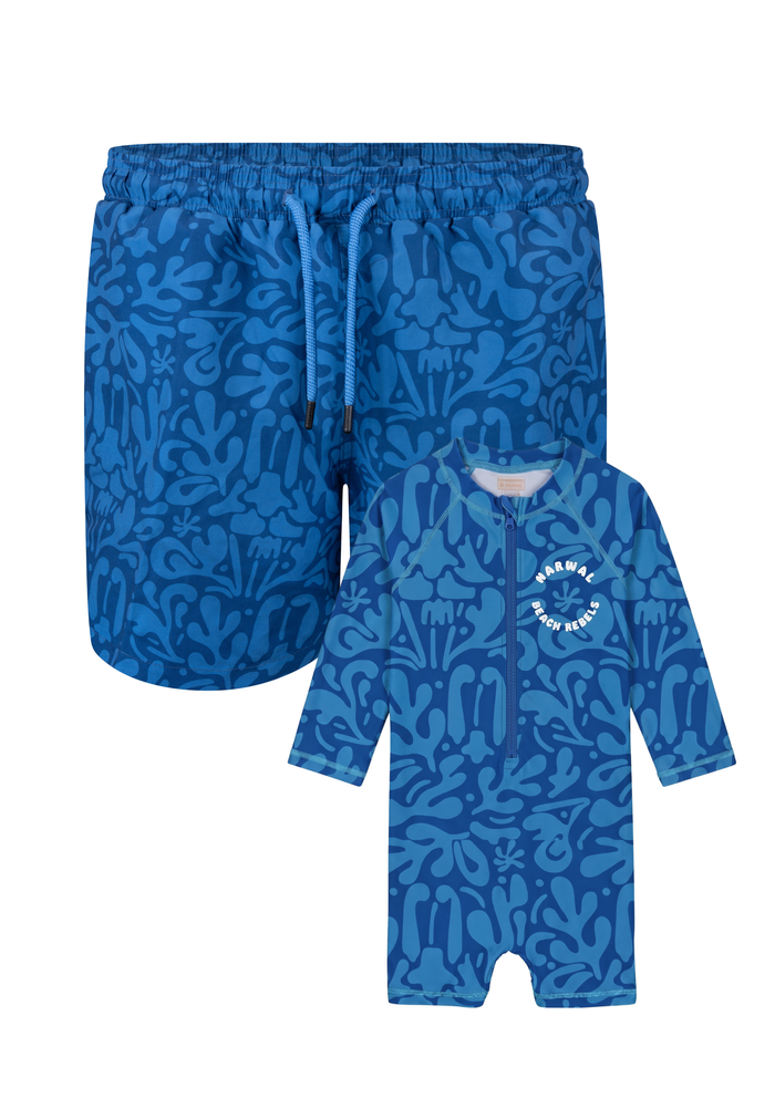Father & Kid Splash Blue