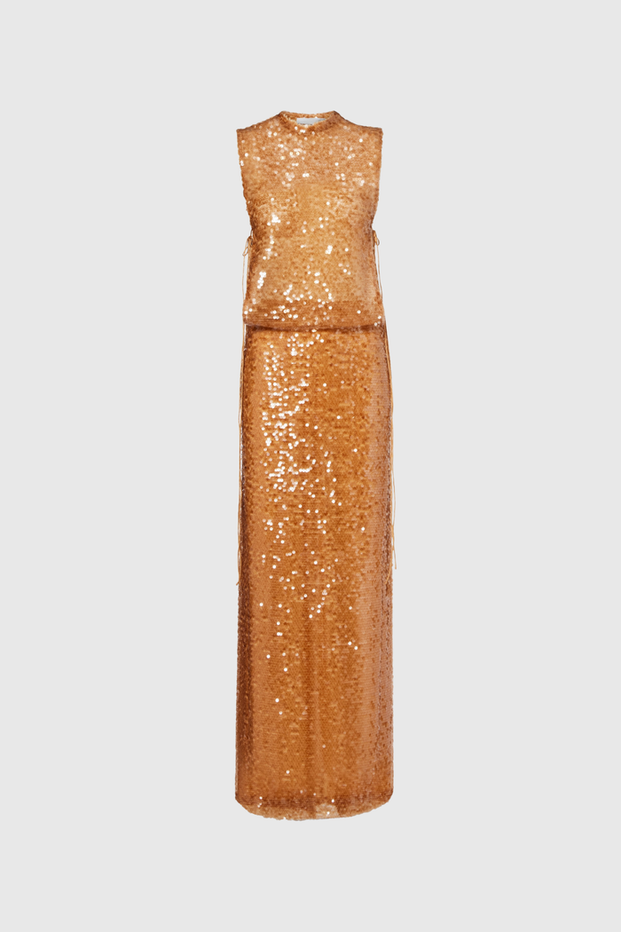 Fathima Tie Up Sequin Maxi Dress