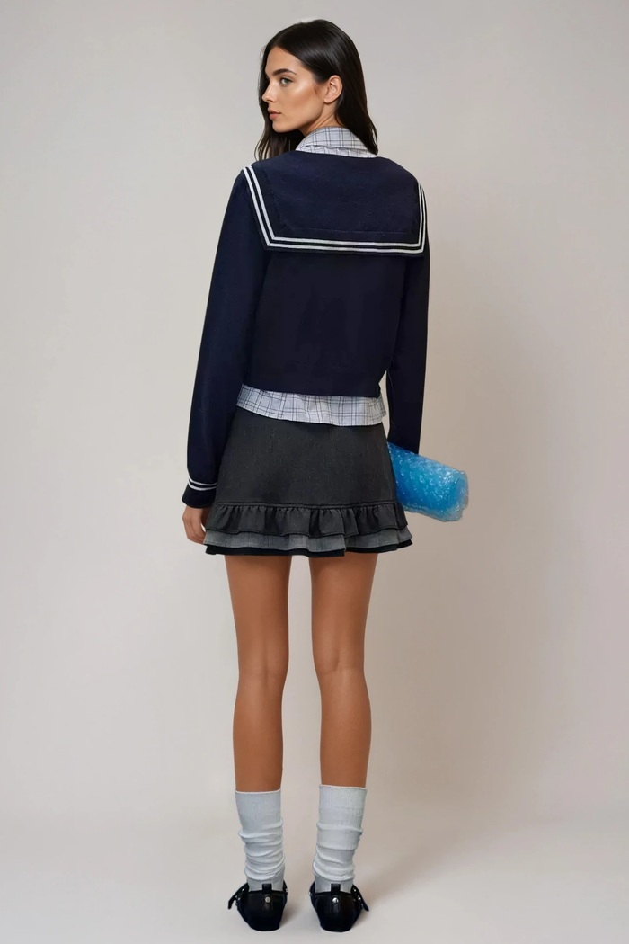 Fatiha Lapel Knit Top