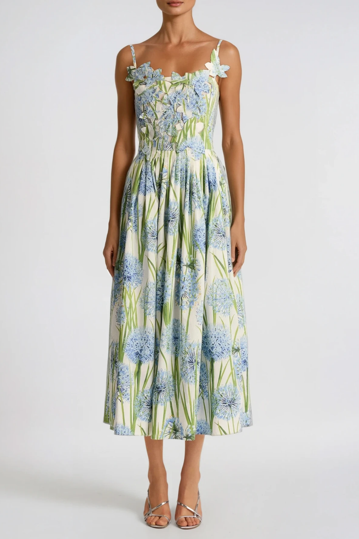Fatime Spaghetti Flower Maxi Dress