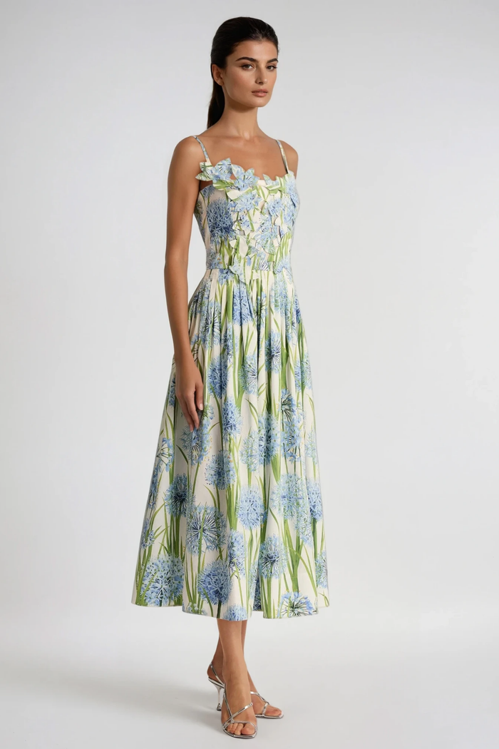 Fatime Spaghetti Flower Maxi Dress