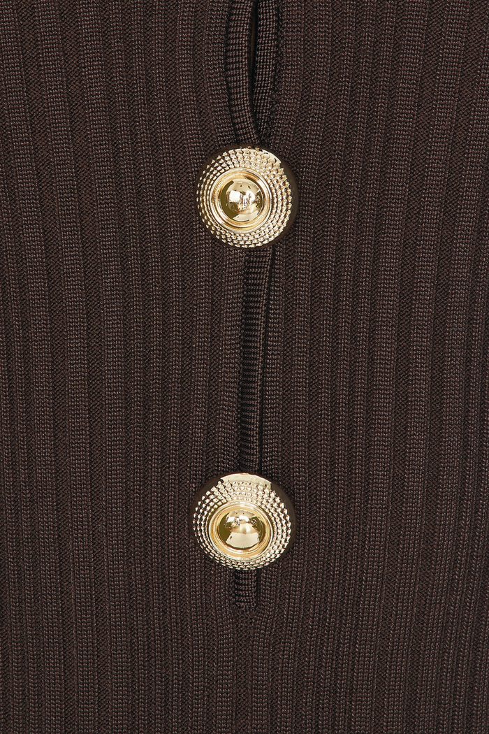 Faustin V Neck Button Knit Midi Dress