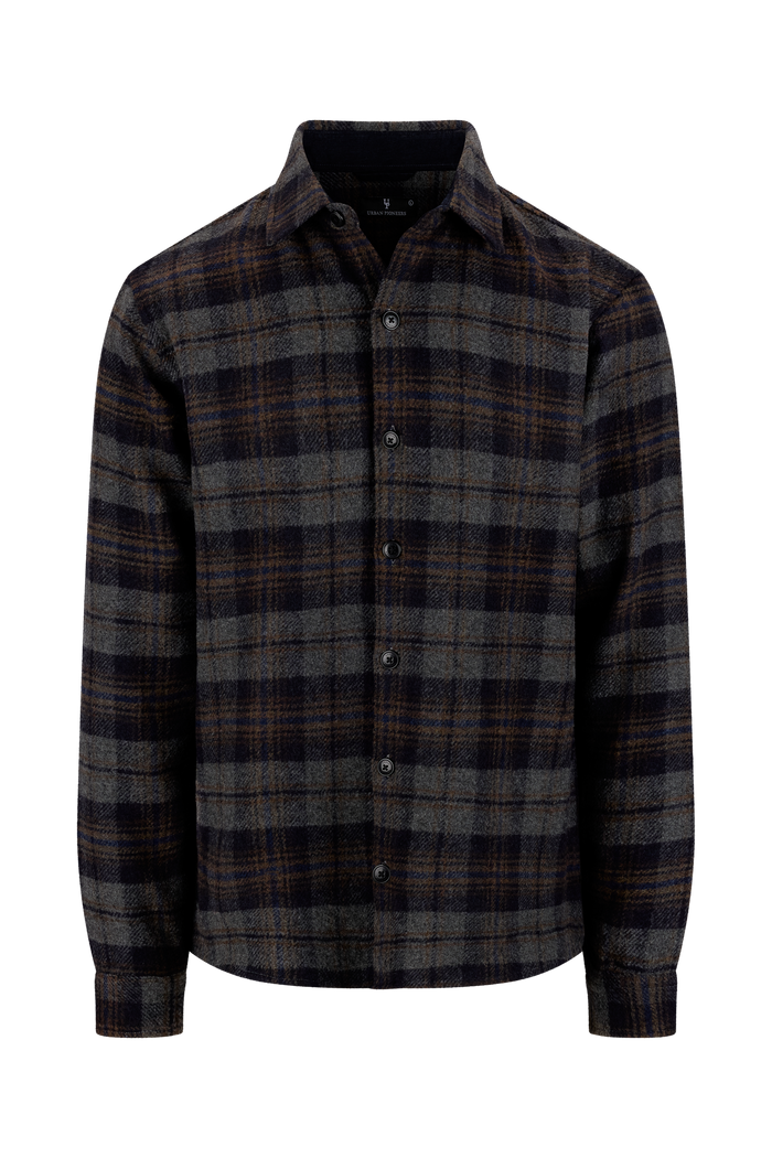 Urban Pioneers Male Felix LS Shirt SHIRT NAVY CHECK
