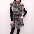 FENDI SWEATER JACKET WITH FUR - SIZE 40