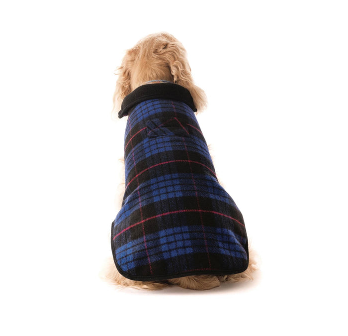 Fleece Lined Coat - Blue Plaid